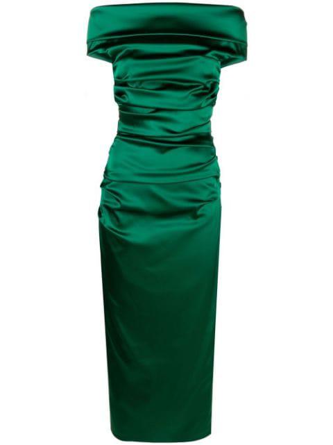 draped off-shoulder dress by TALBOT RUNHOF