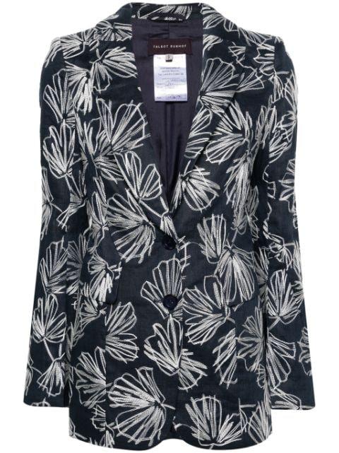 floral-embroidered linen blazer by TALBOT RUNHOF