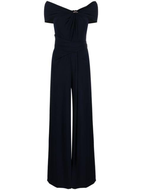 halterneck crepe jumpsuit by TALBOT RUNHOF