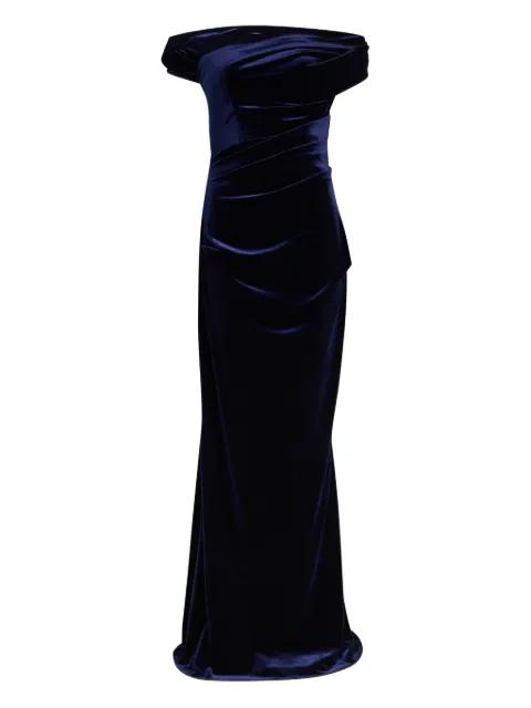 off-shoulder draped maxi dress by TALBOT RUNHOF