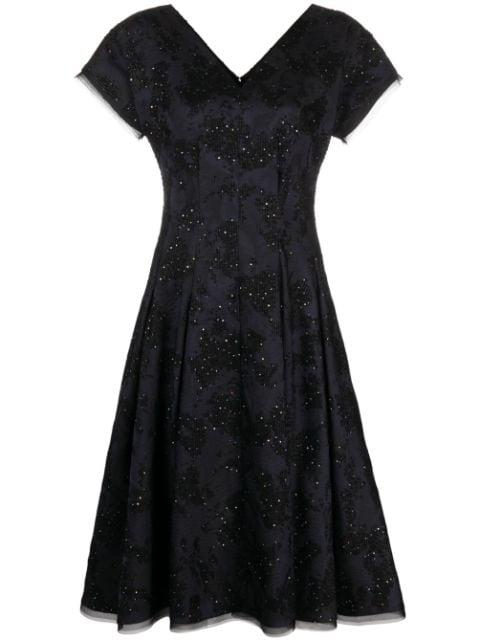patterned-jacquard sequin midi dress by TALBOT RUNHOF
