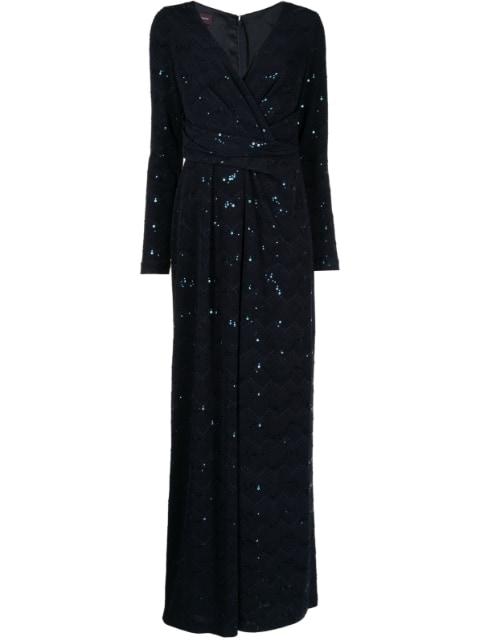 sequin-embellished draped jumpsuit by TALBOT RUNHOF