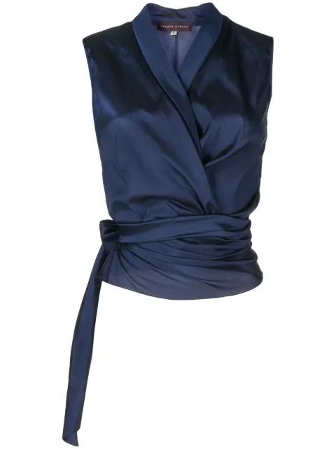 sleeveless wraparound blouse by TALBOT RUNHOF