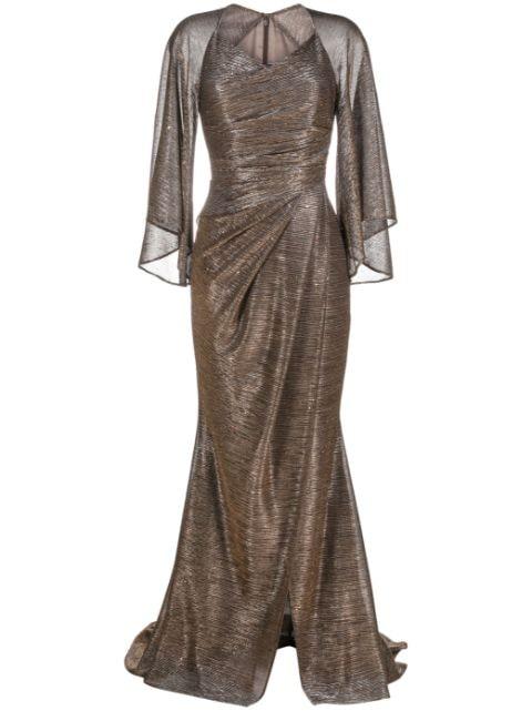 sweetheart-neck draped gown by TALBOT RUNHOF