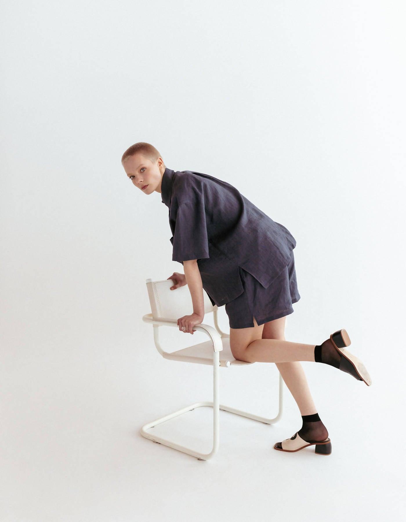 Dark Grey Linen Shirt by TALES OF ANYDAY