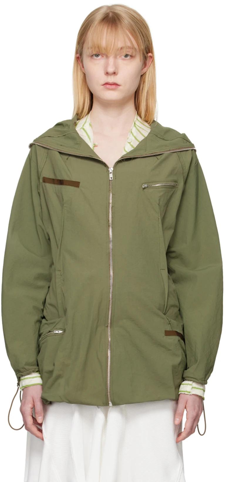 Khaki Hooded Jacket by TALIA BYRE