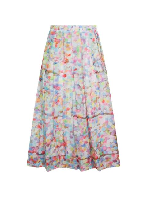 Lily confetti-print pleated skirt by TALKING WALLS