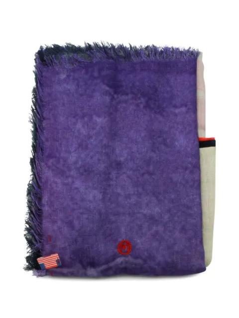 abstract-print frayed scarf by TALKING WALLS