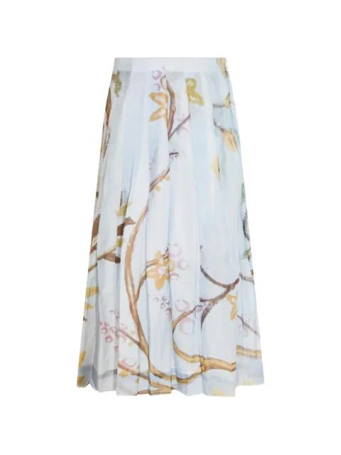 floral-print pleated skirt by TALKING WALLS
