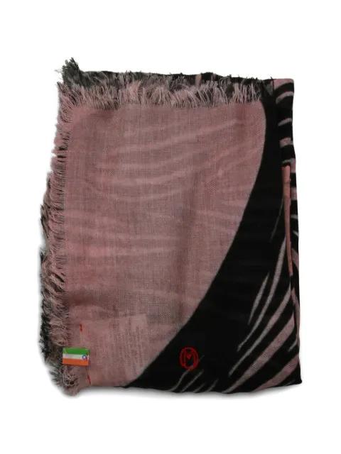 graphic-print frayed scarf by TALKING WALLS