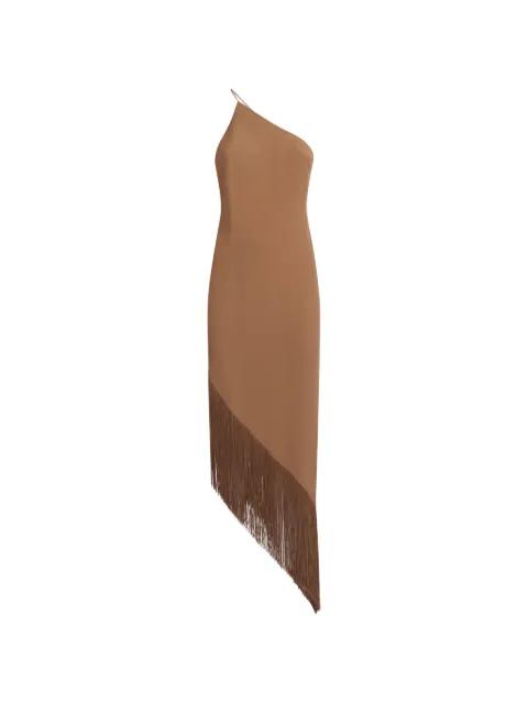 Antelope fringed asymmetric dress by TALLER MARMO
