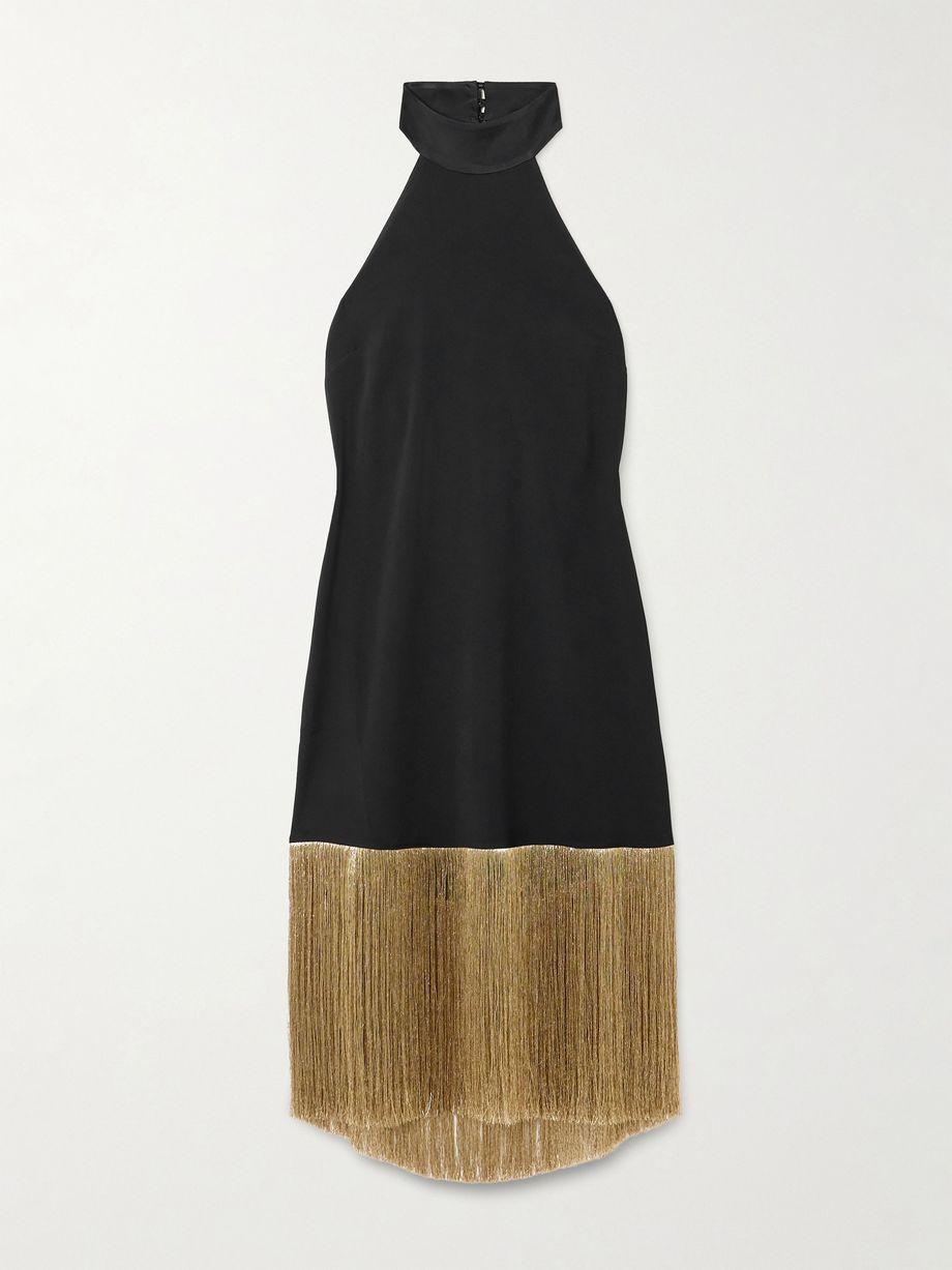 Berlin fringed crepe halterneck mini dress by TALLER MARMO