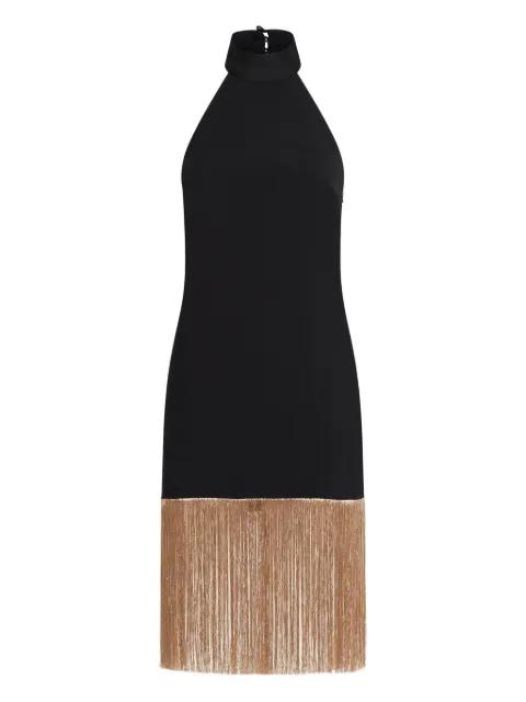 Berlin halterneck fringed mini dress by TALLER MARMO