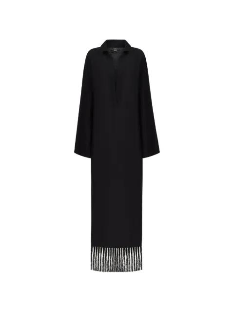 Bordighera fringed-hem maxi dress by TALLER MARMO