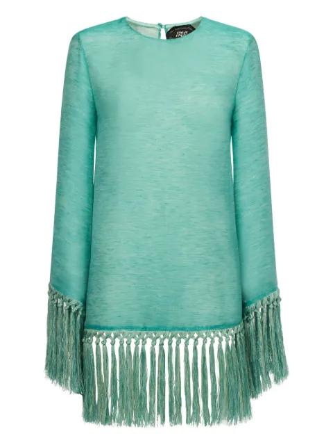 Claudia fringe-trim mini dress by TALLER MARMO