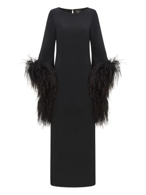Del Lago feather-embellished midi dress by TALLER MARMO