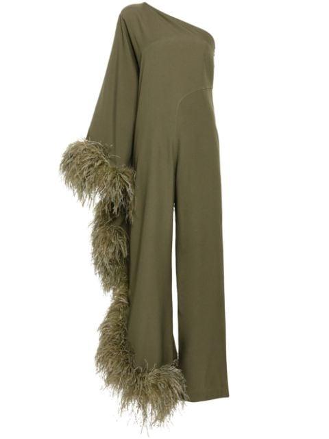 Ebro feather-trim jumpsuit by TALLER MARMO