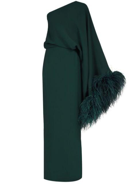Feathered Eternity maxi dress by TALLER MARMO