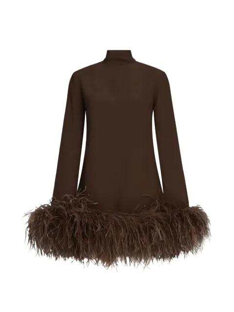 Gina feather-trim dress by TALLER MARMO