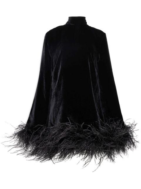 Gina feather-trim minidress by TALLER MARMO