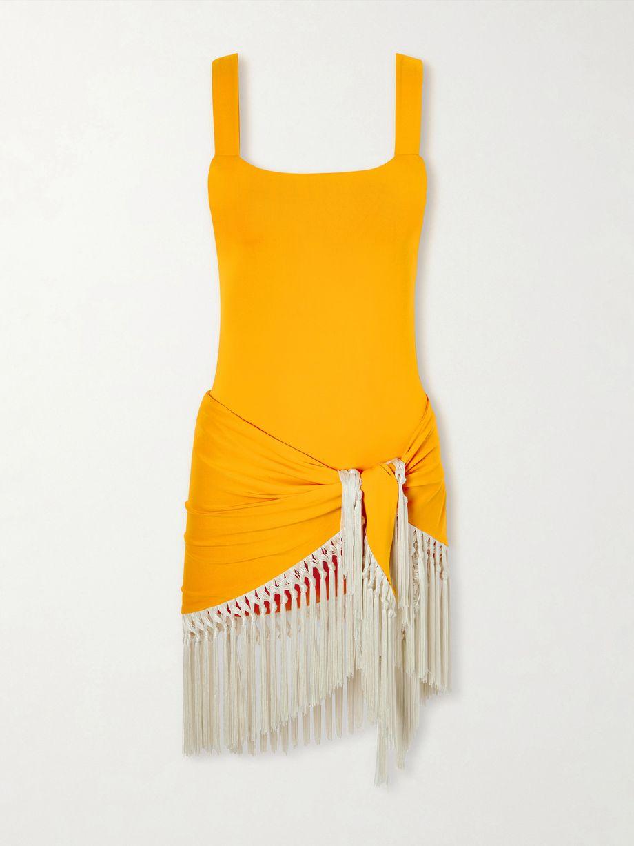 Mini Lido swimsuit and fringed pareo set by TALLER MARMO