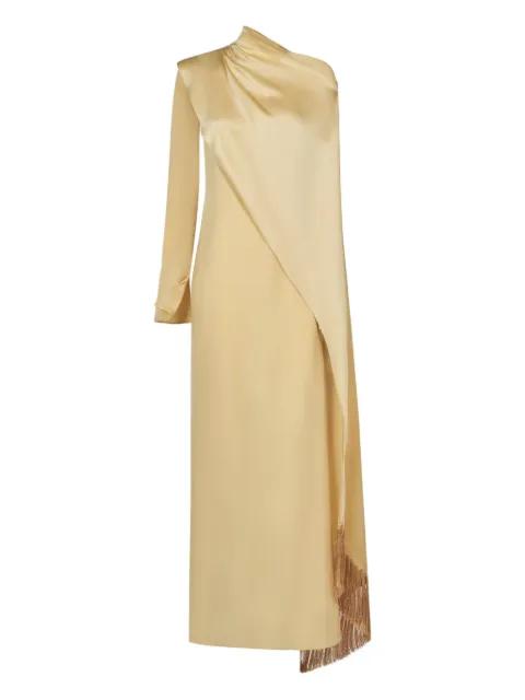 Mounia draped fringe maxi dress by TALLER MARMO