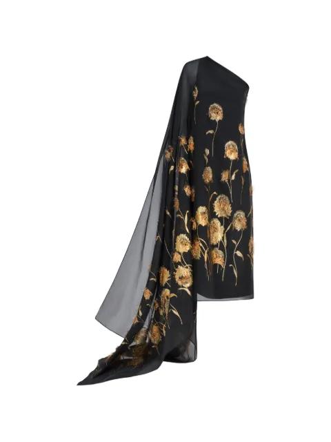 Steinem one-shoulder floral dress by TALLER MARMO
