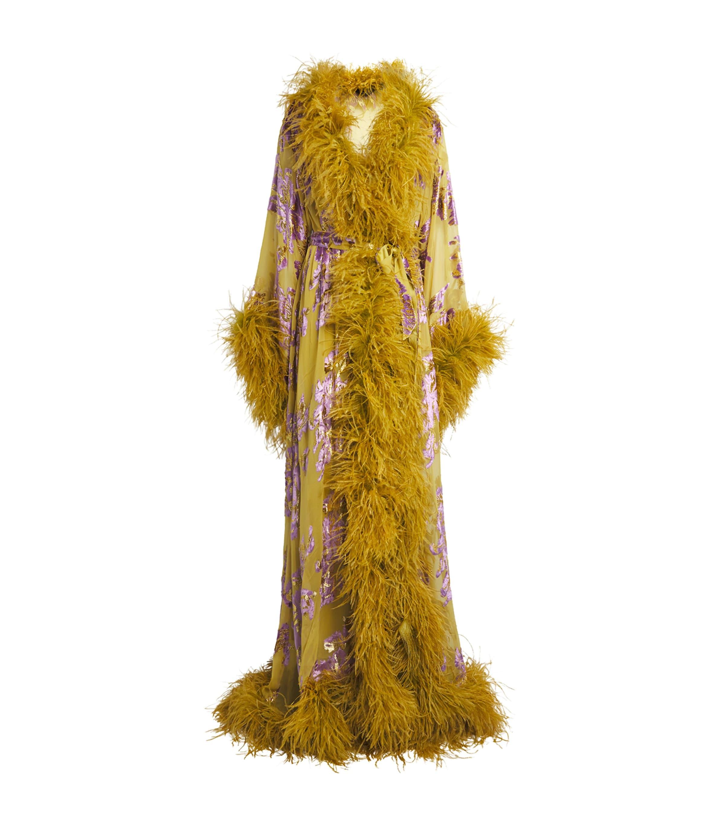 Taller Marmo Silk-Blend Feathered Melano Robe by TALLER MARMO