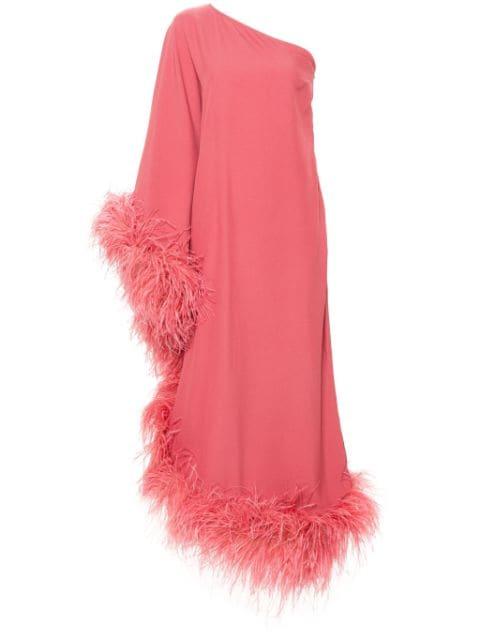 Ubud feather-trim dress by TALLER MARMO