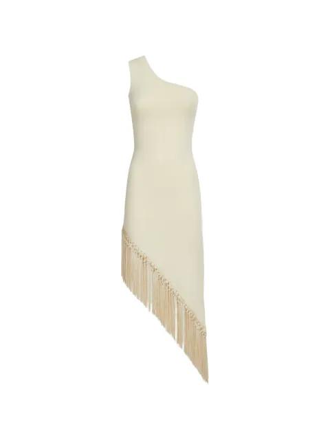 Yacare fringed one-shoulder dress by TALLER MARMO