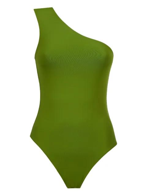 Yacare one-shoulder fringed swimsuit by TALLER MARMO