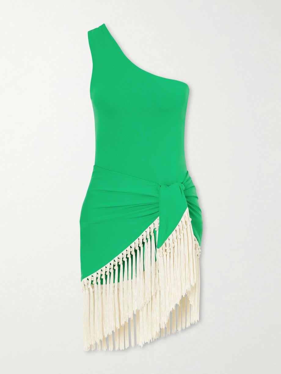 Yacare swimsuit and fringed pareo set by TALLER MARMO