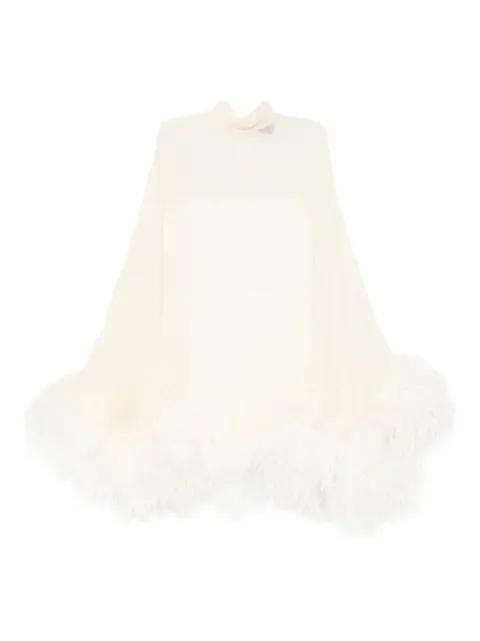 feather-detail high-neck mini dress by TALLER MARMO