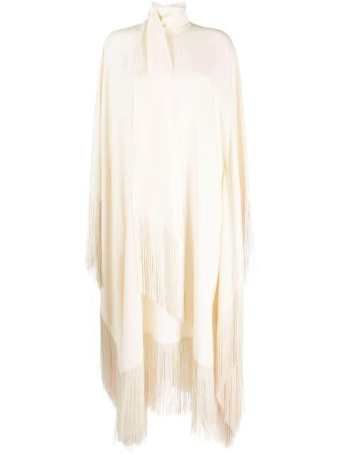 long-sleeve fringed midi dress by TALLER MARMO