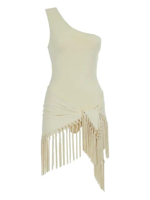 one-shoulder fringe swimsuit by TALLER MARMO