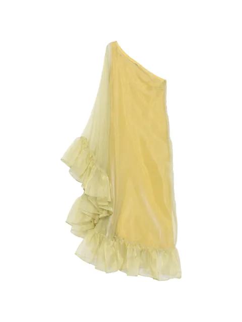 one-shoulder ruffled dress by TALLER MARMO