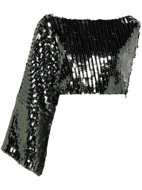 sequinned asymmetric top by TALLER MARMO