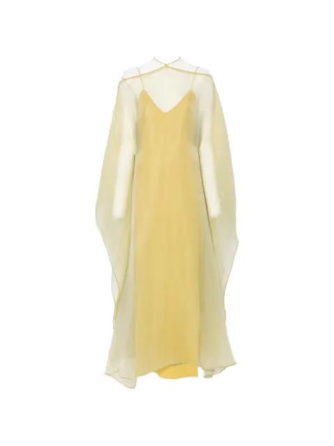sheer-overlay maxi dress by TALLER MARMO