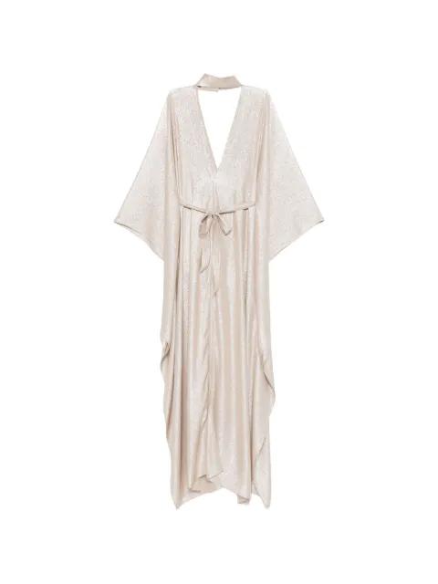tie-fastening V-neck maxi dress by TALLER MARMO