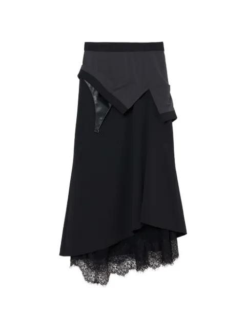 lace-trim maxi layered skirt by TANAKA DAISUKE