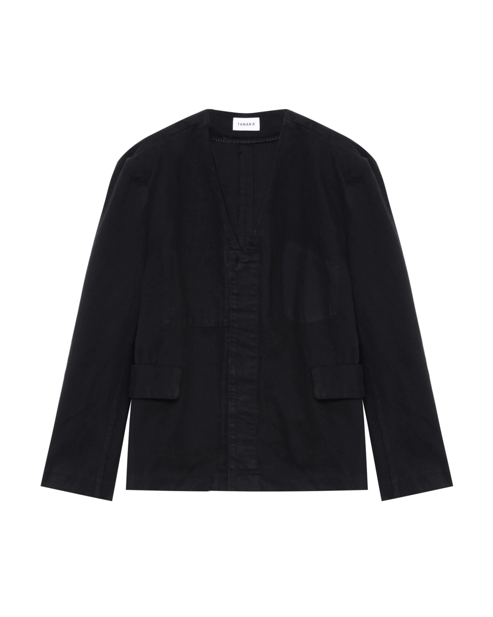 No collar work jean jacket by TANAKA