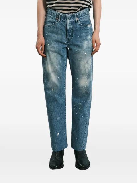paint-splatter five-pocket jeans by TANAKA