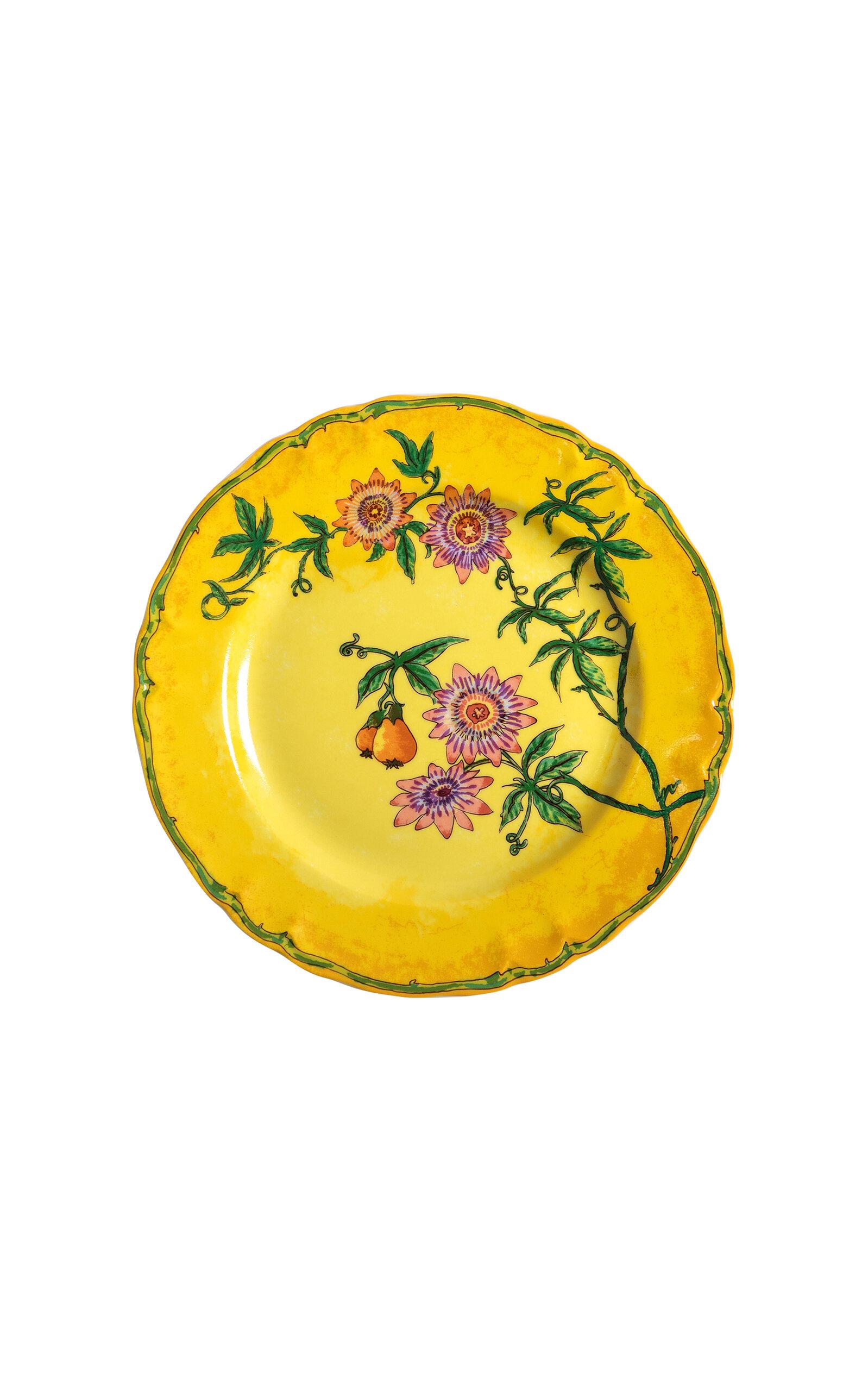 Tania Bulhoes - Flor de Maracuja Dessert Plate - Yellow - Moda Operandi by TANIA BULHOES