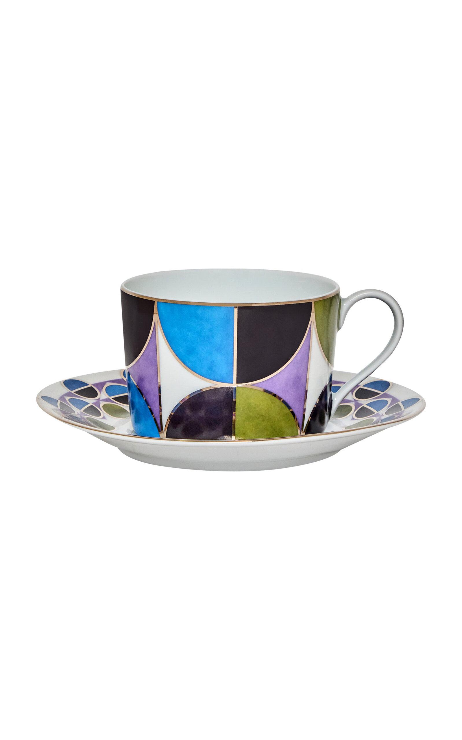 Tania Bulhoes - Porcelain Tea Cup and Saucer - Blue - Moda Operandi by TANIA BULHOES