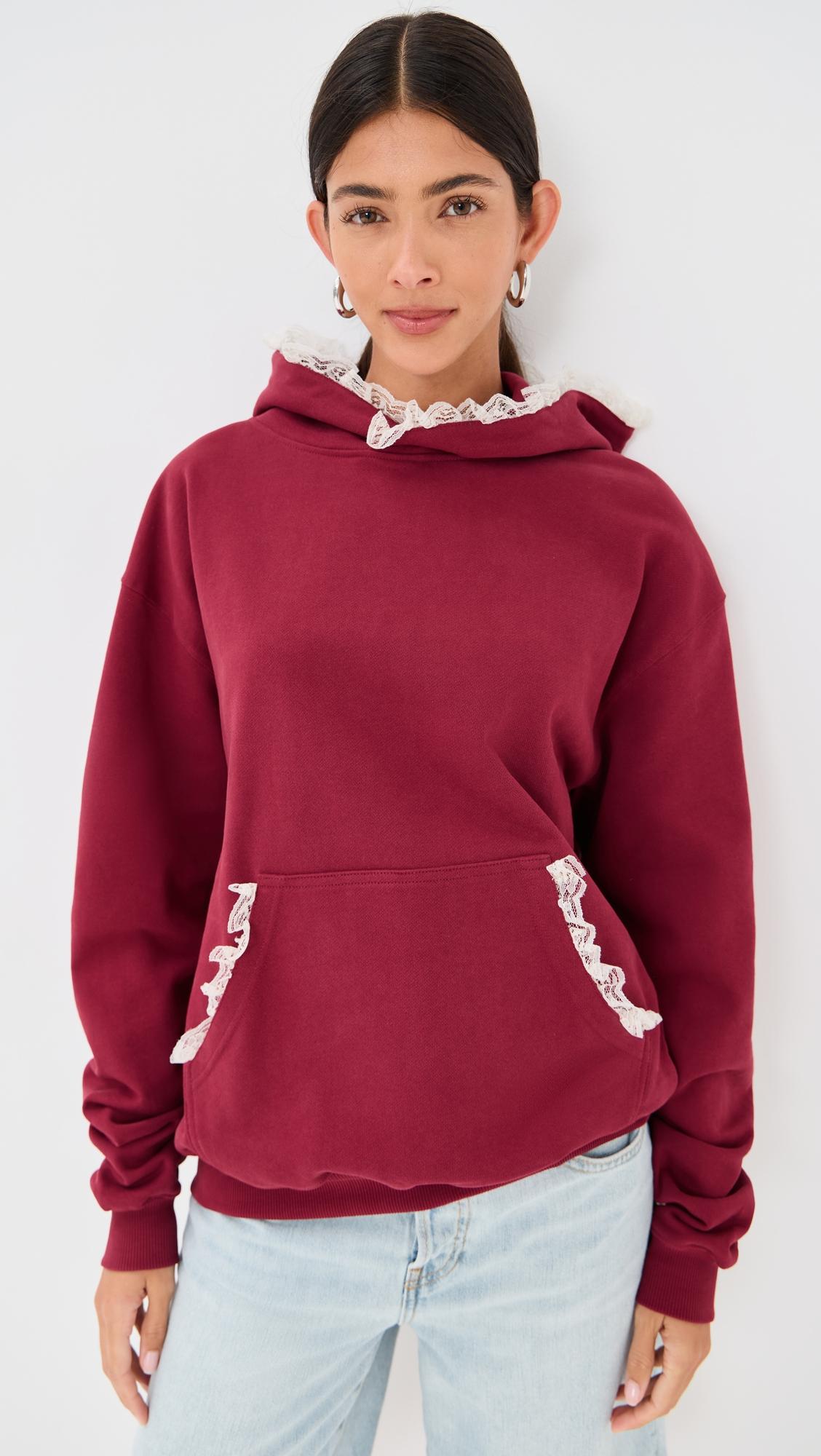 Becky Lace Trim Hoodie by TANNER FLETCHER