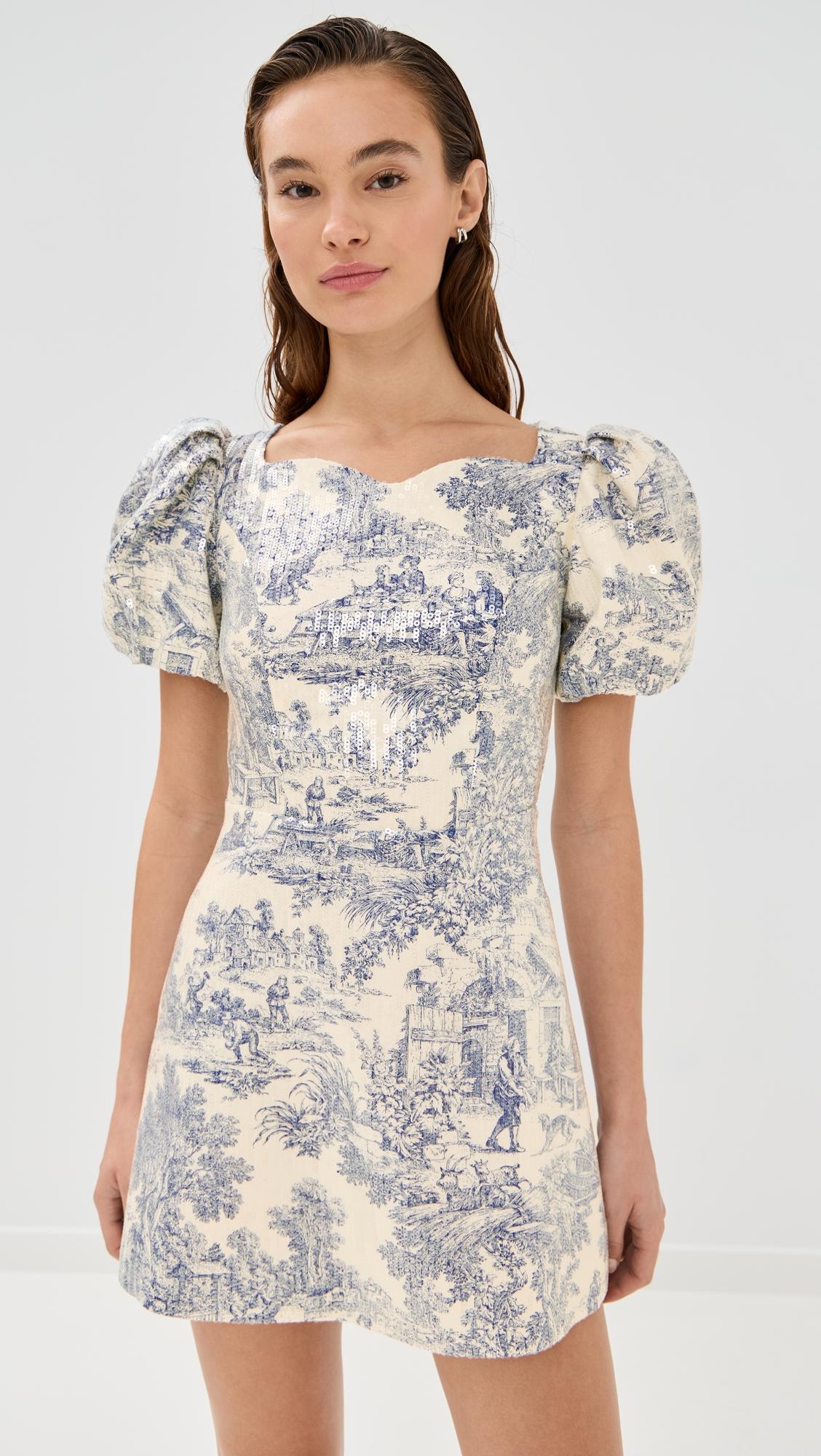 Helene Puff Sleeve Sequin Toile Dress by TANNER FLETCHER
