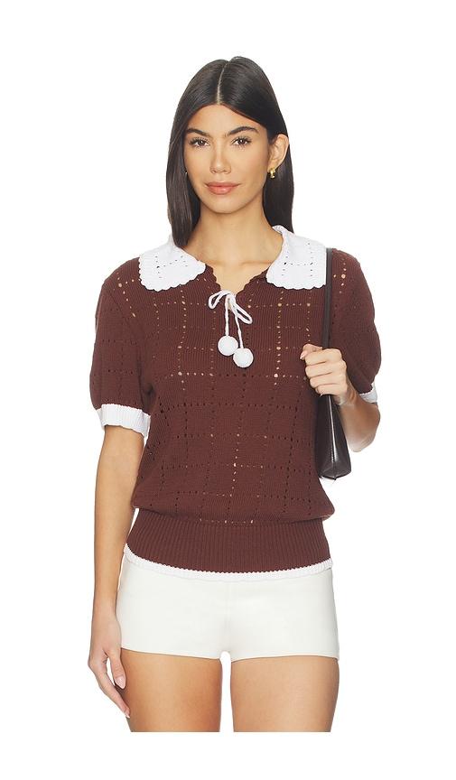 Tanner Fletcher Rufus Pom Pom Sweater in Brown by TANNER FLETCHER