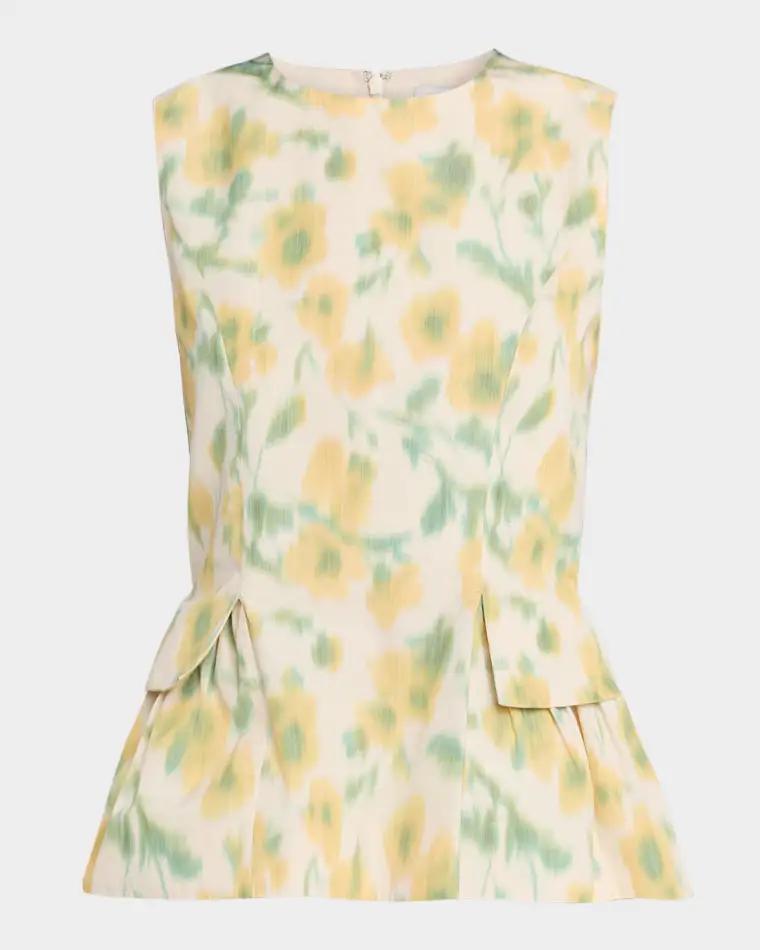Astrid Floral-Printed Taffeta Top by TANYA TAYLOR