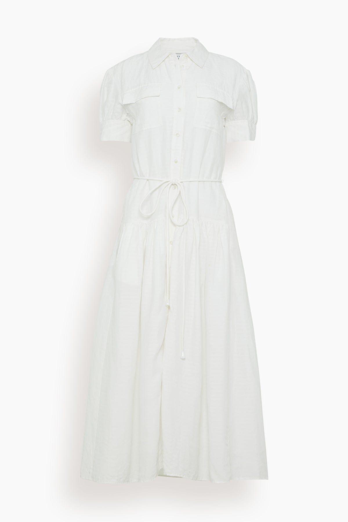 Carrington Dress in Off White by TANYA TAYLOR
