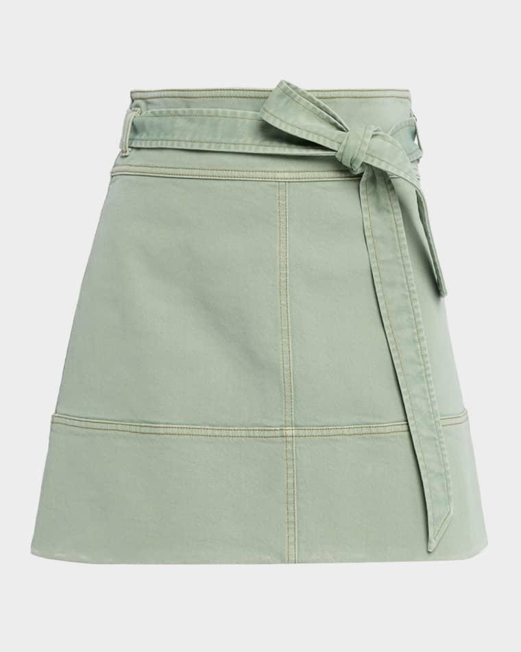 Courtney Denim Mini Skirt by TANYA TAYLOR